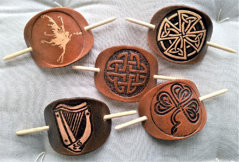 Lederwelten keltisches Kreuz Haarspange